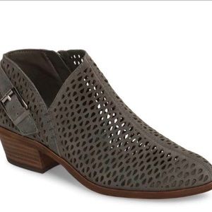 Vince Camuto gray suede ankle boots.